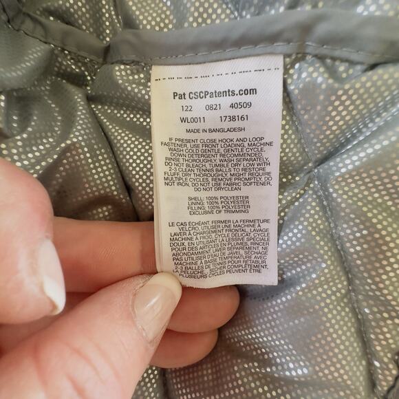 Columbia Omni-Heat Longline Puffer Jacket Silver Gray M Womens Hoodie Omni-Heat - Picture 11 of 11